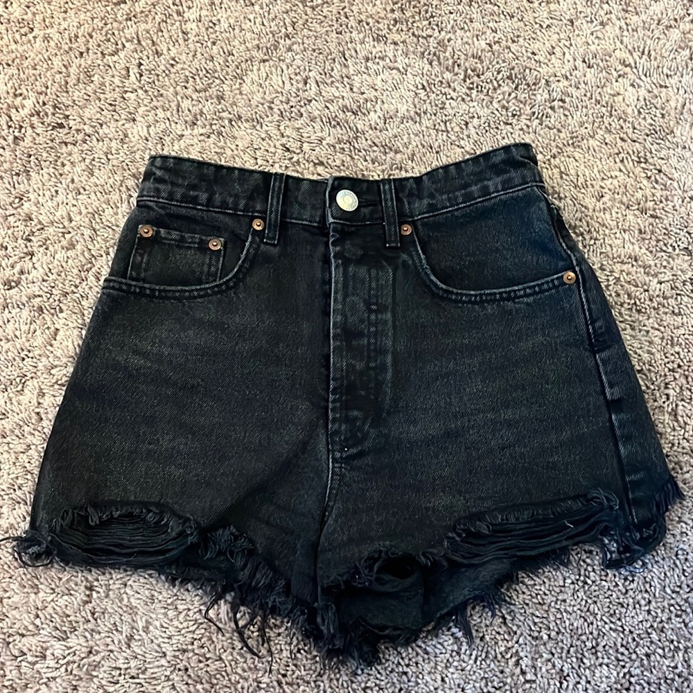 Zara black high waisted jean shorts size 2